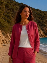 Camisa Ibiza lino 100% burdeos