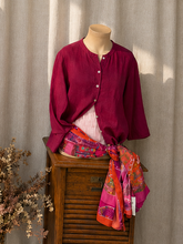 Camisa Ibiza lino 100% burdeos