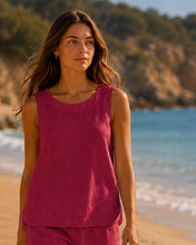 Cuerpo Ibiza 100% lino Burdeos