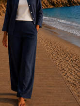 Pantalón Ibiza lino 100% Marino
