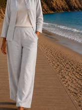 Pantalón Ibiza 100% lino Hielo