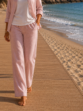 Pantalón Ibiza 100% lino Rosa
